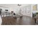 Open-concept living area features a fireplace and seamlessly connects the living area to the kitchen at 5112 Lizard Tail Ln, Raleigh, NC 27603