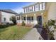 Charming front porch with white railing and walkway leading to the home's entrance at 5401 Green Feather Ln, Raleigh, NC 27604