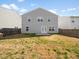 A view of the backyard with an area of sparse, dormant grass at 932 Peninsula Pl, Knightdale, NC 27545