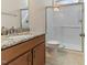 Bathroom featuring a granite vanity top and a glass shower enclosure at 1922 Pattersons Mill Rd, Durham, NC 27703
