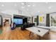 Spacious game room with a large projector screen, ping pong table, and plenty of space at 330 Tenney Circle, Chapel Hill, NC 27514