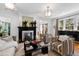 Cozy living room with hardwood floors, a decorative fireplace, stylish seating, and large windows for ample lighting at 330 Tenney Circle, Chapel Hill, NC 27514
