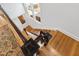 Staircase with hardwood steps and decorative rug at 330 Tenney Circle, Chapel Hill, NC 27514