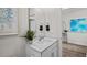 Modern bathroom with granite countertop, sleek fixtures, and decorative accents at 415 Swift Creek Farm Ln, Clayton, NC 27520