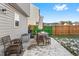 Backyard patio with outdoor seating area at 642 Thistle Dr, Burlington, NC 27217