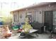 Backyard with patio, mature trees, and lush greenery at 7925 Brown Bark Pl, Raleigh, NC 27615