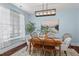 Cozy dining room with natural light, hardwood floors, and stylish decor, perfect for Gathering meals at 80 Ingle View Ct, Burlington, NC 27215