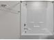 Shower and tub combo with chrome shower head and hardware at 978 Gateway Commons Cir, Wake Forest, NC 27587