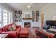Cozy office featuring built-in bookshelves, fireplace and lots of natural light at 105 Wicklow Pl, Chapel Hill, NC 27517