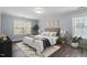 Bright, staged bedroom features neutral walls, hardwood flooring, and natural light at 1135 Rosepine Dr, Cary, NC 27519