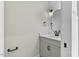 Powder room features a stylish vanity, enhancing the home's appeal at 1403 Antioch Church Rd, Timberlake, NC 27583