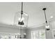 Close up of glass pendant lights in kitchen at 1403 Antioch Church Rd, Timberlake, NC 27583