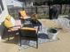 Outdoor patio with comfortable seating around a coffee table on top of a decorative outdoor rug at 200 Lindell Dr, Apex, NC 27539