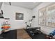 Home gym with exercise equipment and plantation shutters for natural light at 2128 Arborwood Dr, Durham, NC 27705