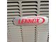 Close-up of a Lennox HVAC unit showcasing the brand logo and design at 265 Forest Meadow Ln, Franklinton, NC 27525