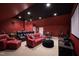 A comfortable media room with a projector, theater seating, and elegant decor at 2920 Claremont Rd, Raleigh, NC 27608