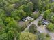 Aerial view of neighborhood amenities including a community pool at 5945 Four Townes Ln, Raleigh, NC 27616
