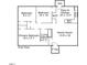Floor plan showing the layout and dimensions of a single-story home at 838 Waring St, Durham, NC 27704