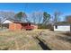Large backyard featuring a deck, a shed, and ample space for outdoor activities and relaxation at 8604 N Roxboro St, Bahama, NC 27503