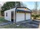 Detached two car garage with pedestrian door, offering convenience and additional storage at 8604 N Roxboro St, Bahama, NC 27503