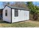A white storage shed, providing secure storage for outdoor tools and equipment at 8604 N Roxboro St, Bahama, NC 27503