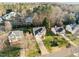Overhead view of the home displaying the roof, landscaping and location within the surrounding neighborhood at 1006 Scotsburg Trl, Hillsborough, NC 27278