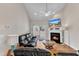 Living room with fireplace, vaulted ceiling and lots of natural light at 110 Gulley Glen Dr, Garner, NC 27529