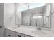 Bathroom with double sink vanity and large mirror at 111 Hickory Plains Rd, Knightdale, NC 27545