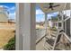 Relaxing covered front porch featuring classic rocking chairs and a ceiling fan at 274 Roaring Creek Dr, Garner, NC 27529