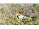 Aerial shot reveals a compact home nestled within a dense, verdant forest at 348 Raymond Tharrington Rd, Louisburg, NC 27549