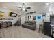 Spacious bonus room featuring gray walls, recessed lighting, ceiling fan, and hardwood floors at 3805 Barberry Lake Ct, Fuquay Varina, NC 27526