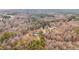 Expansive aerial view of a secluded estate nestled among lush trees, complete with a sparkling pool and long private driveway at 520 Log Barn Rd, Pittsboro, NC 27312