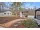 Spacious backyard with a lush lawn, hot tub, and mature trees providing a private retreat at 520 Log Barn Rd, Pittsboro, NC 27312