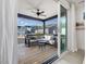 Outdoor porch featuring modern furniture and seating with a view of the backyard at 705 Vine Pkwy, Pittsboro, NC 27312