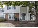 Inviting two-story townhome showcasing a glass front door and well-maintained landscaping at 7736 Falcon Rest Cir, Raleigh, NC 27615
