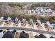 Aerial view of the neighborhood featuring neatly arranged homes and well-maintained streets at 824 Wrights Creek Way, Wake Forest, NC 27587