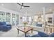 Spacious living room with access to outdoor deck, blending indoor comfort with outdoor enjoyment and views at 1012 Addison Pl, Raleigh, NC 27610