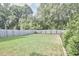 Lush green backyard with a privacy fence, providing a serene and secure outdoor space at 1016 Addison Pl, Raleigh, NC 27610