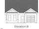 Elevation B showing planned facade for the home with garage, windows, and covered entrance at 140 W Saltgrass Ln, Smithfield, NC 27577