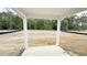 Covered back porch overlooks a level home site surrounded by beautiful trees at 158 Gobbler Dr, Smithfield, NC 27577