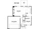 First floor architectural drawing of the house showing the placement of the garage, kitchen, and living room at 189 W Saltgrass Ln, Smithfield, NC 27577