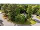 Aerial view of a home surrounded by mature trees in a cul-de-sac at 3624 Singleleaf Ln, Raleigh, NC 27616