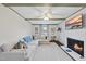 Comfortable living room features a fireplace, TV, and a large sectional sofa at 4708 Sweetbriar Dr, Raleigh, NC 27609