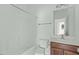Full bathroom with shower and tub and vanity with under-cabinet storage at 4821 Heathshire Dr, Raleigh, NC 27616