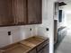 Kitchen featuring dark cabinets, gold hardware, and a layout ready for appliances at 548 Jocund St # 15, Rolesville, NC 27571