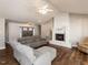 Cozy living room featuring a fireplace and comfortable seating at 5715 Sky Lane Dr, Durham, NC 27704