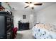 ' bedroom featuring neutral walls, a ceiling fan, carpet flooring, and closet at 7904 Kingsland Dr, Raleigh, NC 27613
