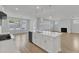 Spacious kitchen and living area with island, granite countertops, and a fireplace at 9168 Dupree Meadow Dr # 15, Angier, NC 27501