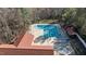 Aerial shot of a community pool with lap lanes and lounging areas at 1007 Olde Midway Ct, Knightdale, NC 27545