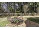 Backyard featuring an outdoor seating area, grass, trees and a wood fence at 104 Province Cir, Rocky Mount, NC 27804